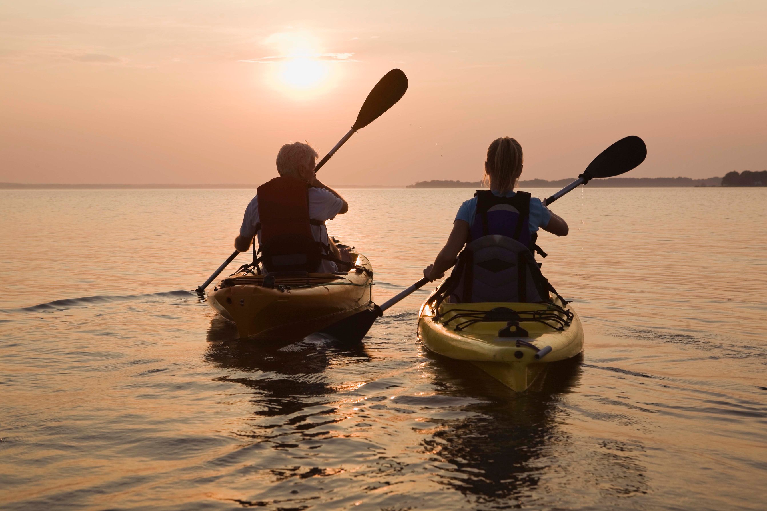 Couple kayaking